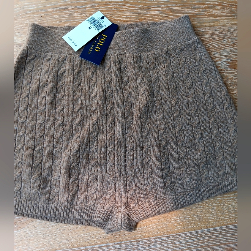 Ralph Lauren mini-cable wool-cashmere short